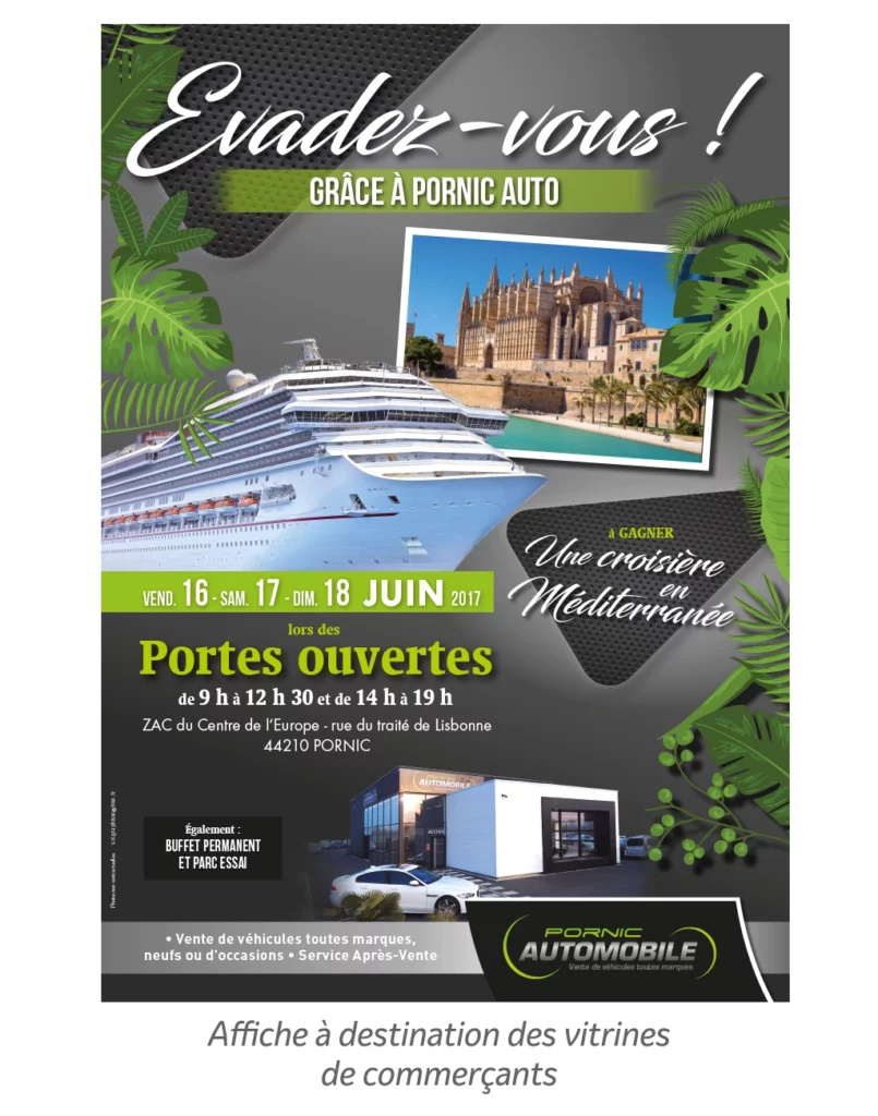 Affiche à destination des vitrines des commerçants