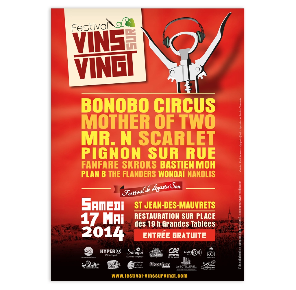 Affiche du festival Vins sur Vingt 2014