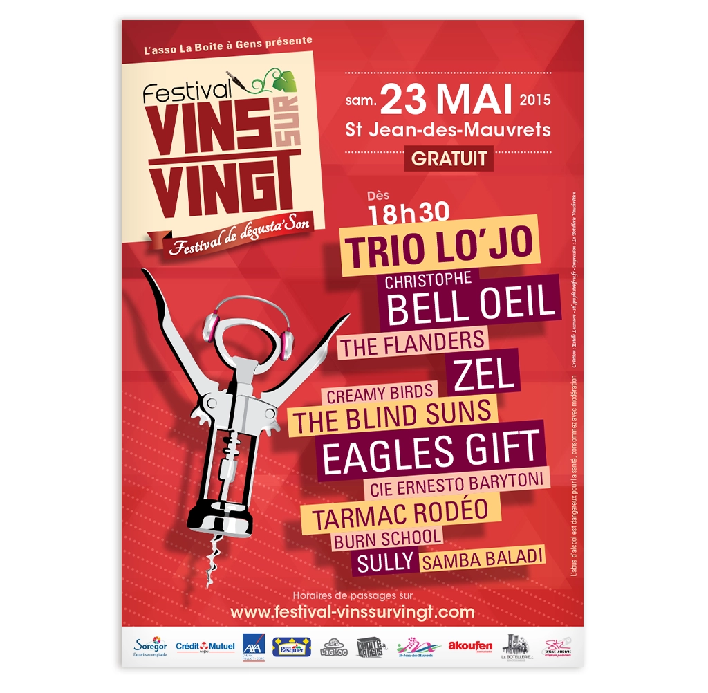 Affiche du festival Vins sur Vingt 2015