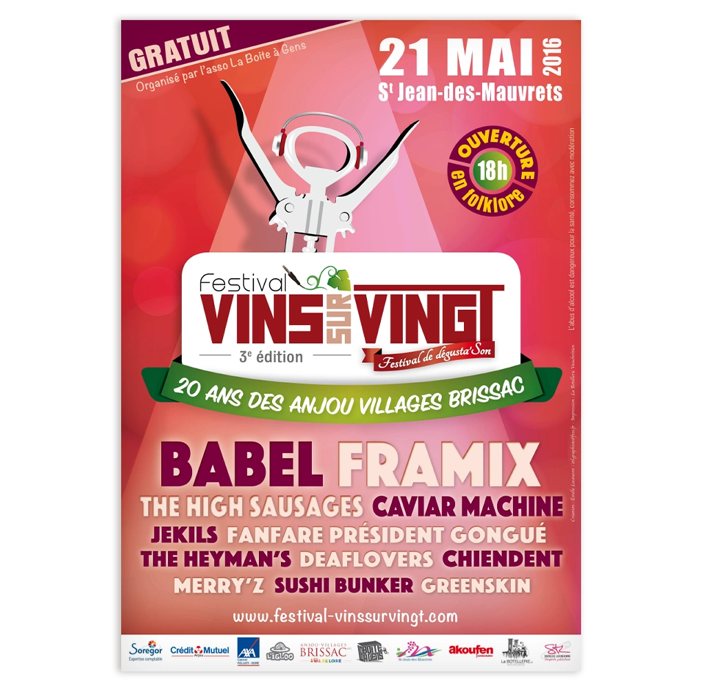 Affiche du festival Vins sur Vingt 2016