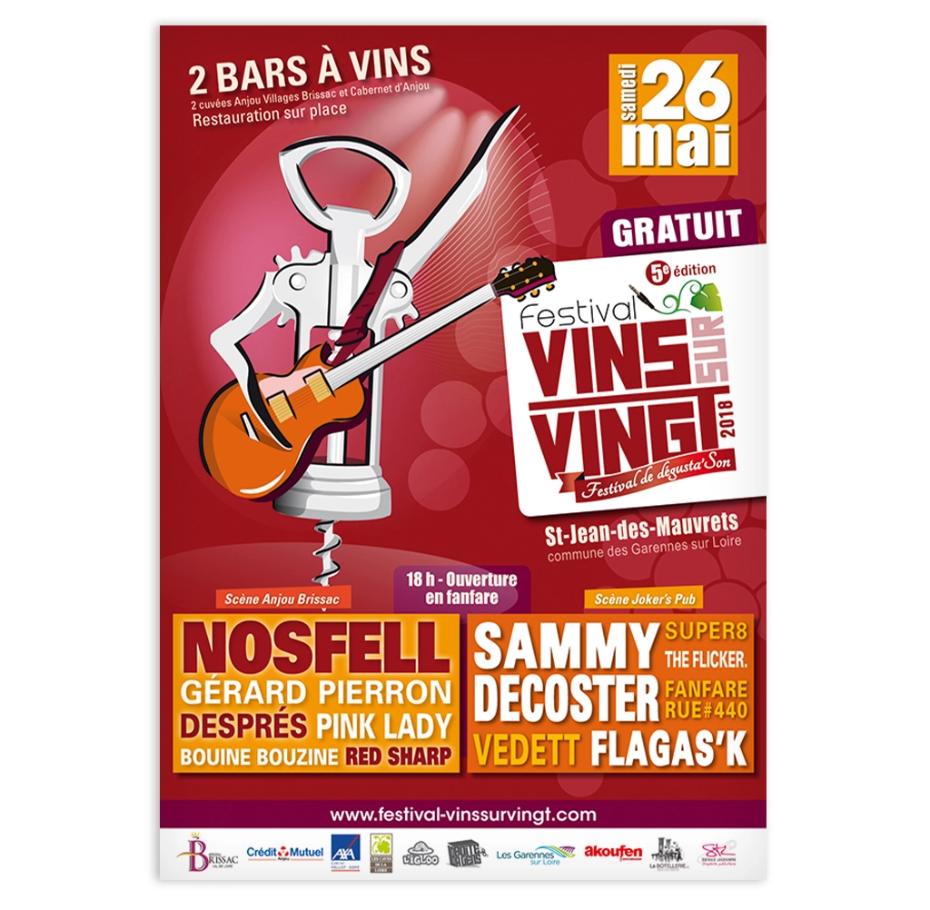 Affiche du festival Vins sur Vingt 2018