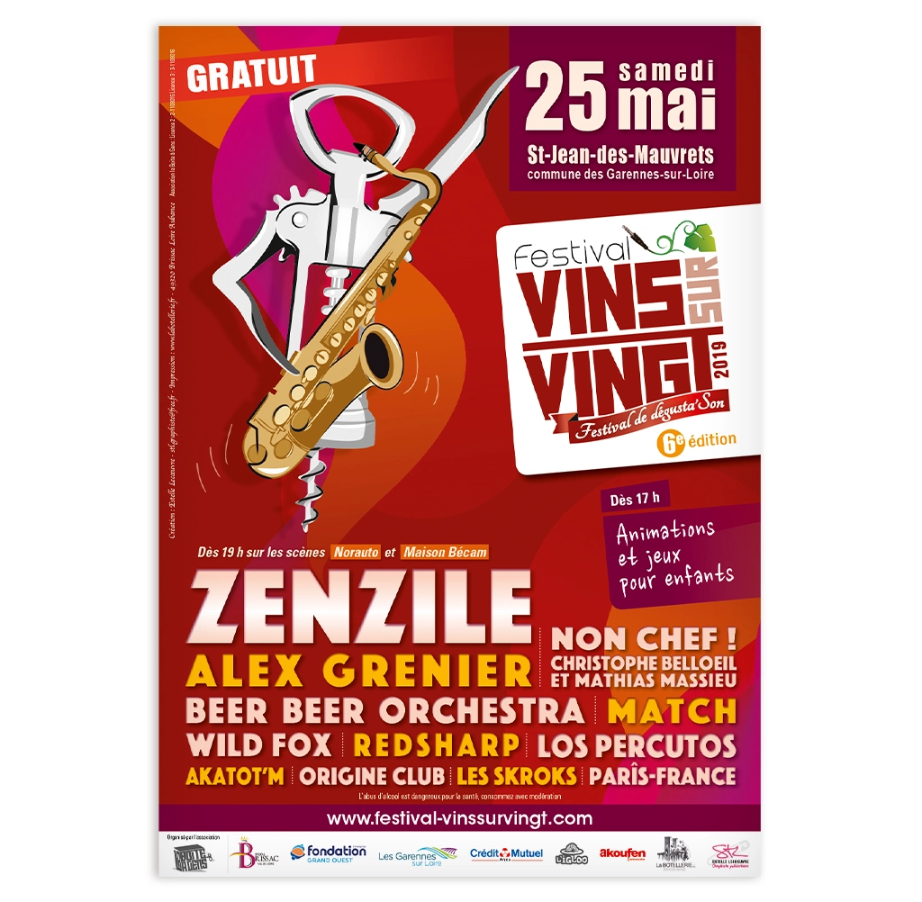 Affiche du festival Vins sur Vingt 2019