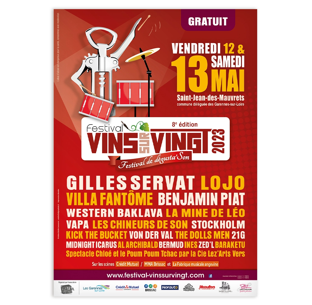 Affiche du festival Vins sur Vingt 2023